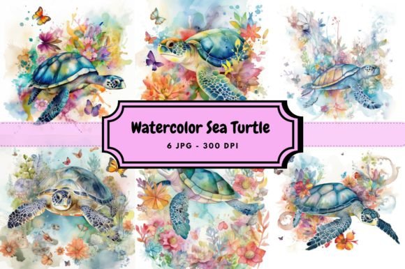 Download Watercolor Sea Turtle Bundle - Turtle Collection