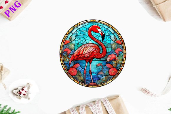 Download Stained Glass Flamingo Sublimation Art - Flamingo sublimation Collection