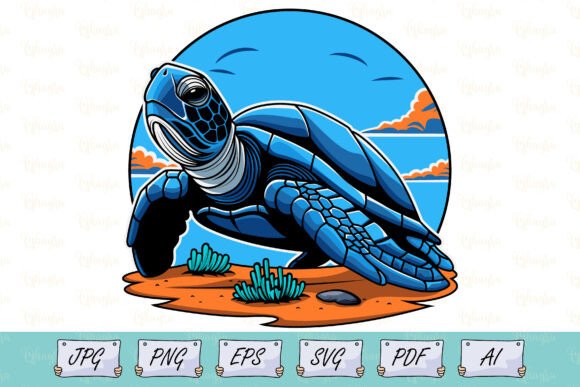 Download Blue Sea Turtle Vector Illustration - Turtle Collection
