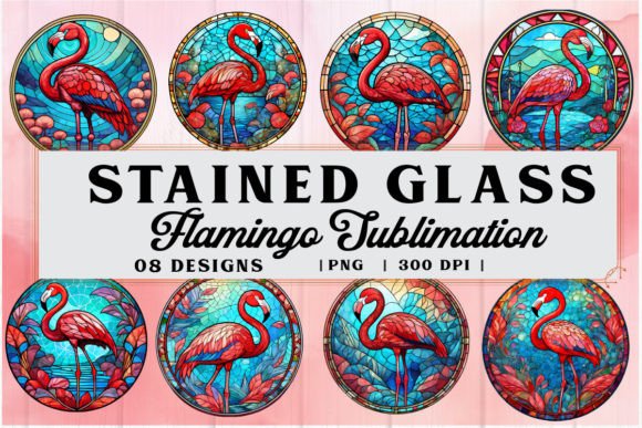 Download Stained Glass Flamingo Sublimation Art - Flamingo sublimation Collection