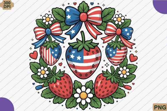 Download 4th of July Strawberry Bow Summer PNG - Summer png Collection