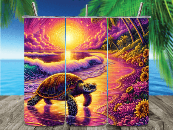 Download Turtle Sunset Beach Tropical Tumbler PNG - Turtle Collection