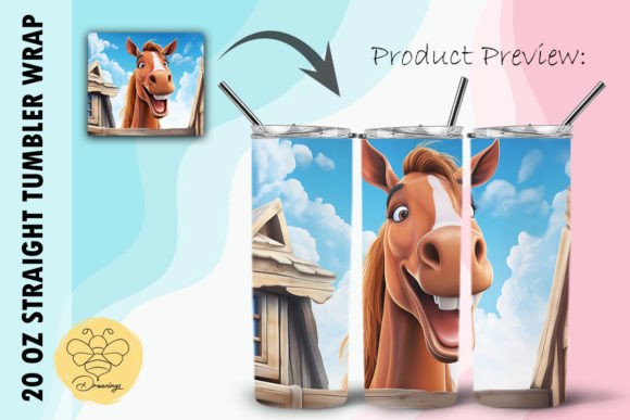 Download Horse Cartoon Tumbler Wrap (05) - Cartoon tumbler Collection