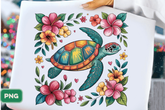 Download Floral Sea Turtle Summer PNG, Turtle PNG - Turtle Collection