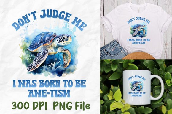 Download Autism Don't Judge Blue Sea Turtle - Turtle Collection