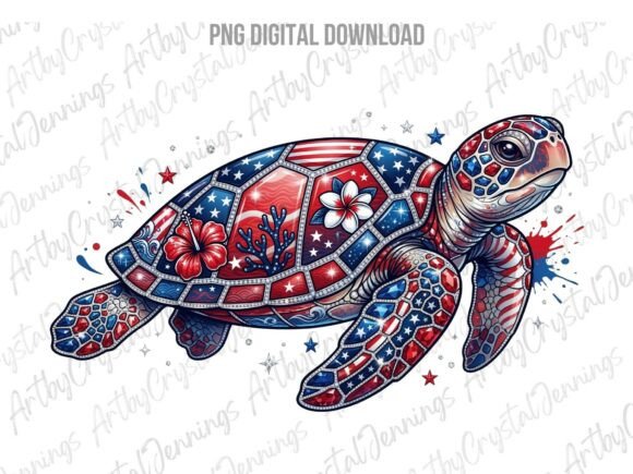 Download Tropical Patriotic USA Sea Turtle PNG - Turtle Collection