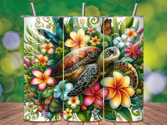 Download Sea Turtle Nested Tropical Tumbler Wrap - Turtle Collection