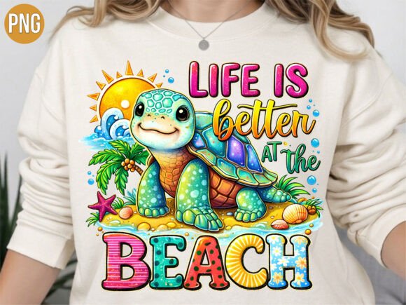 Download Life is Better at the Beach Turtle PNG - Turtle Collection