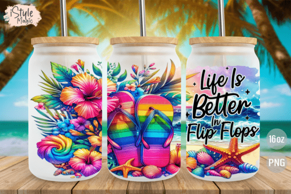 Download Summer Beach 16oz Libbey Glass Can Wrap - Premium Resources