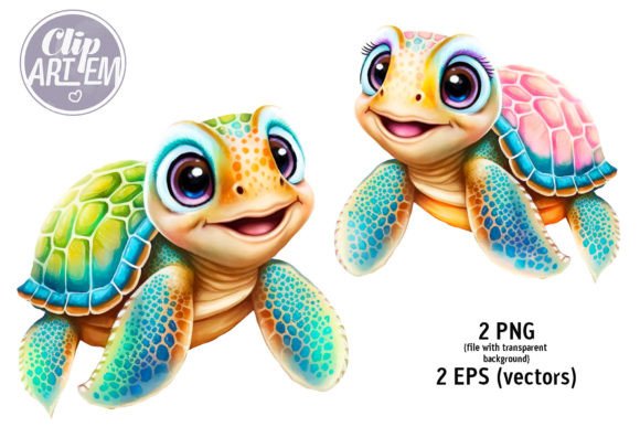 Download Boy and Girl Ocean Turtle Clipart Vector - Turtle Collection