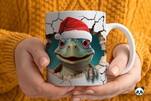 Download 3D Christmas Sea Turtle Mug Wrap - Turtle Collection