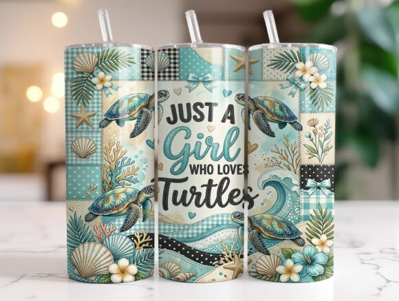 Download Girl Who Loves Turtles Tumbler Wrap PNG - Turtle Collection