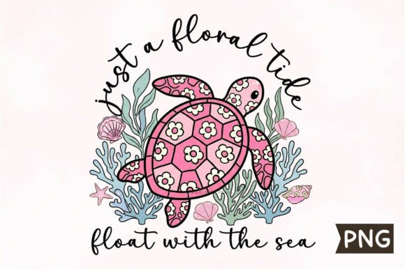 Download Pink Floral Sea Turtle Sublimation - Turtle Collection