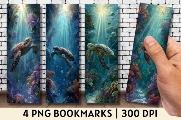 Download Blue Underwater Turtle Life Bookmark PNG - Turtle Collection