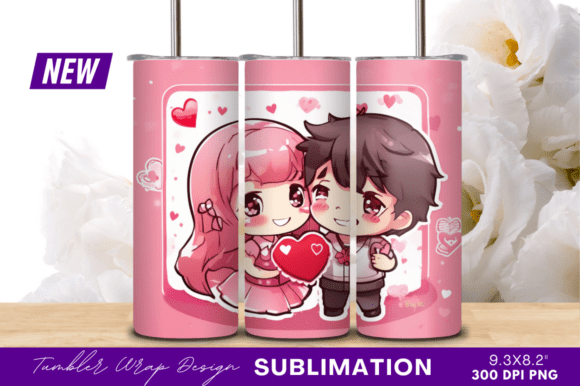 Download Valentine Cute Couple Cartoon Tumbler - Cartoon tumbler Collection