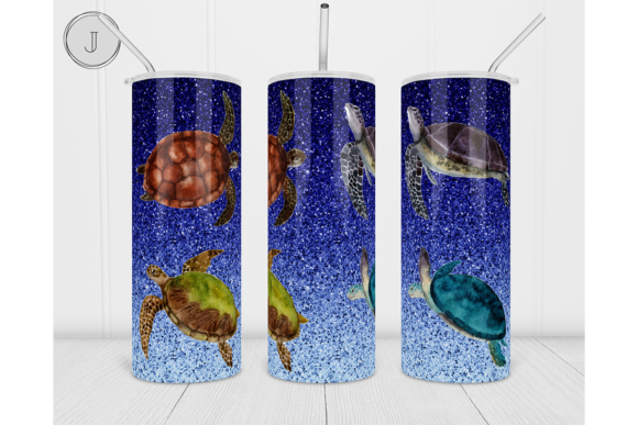 Download 20oz Turtle Tumbler Glitter Ocean Wrap - Turtle Collection