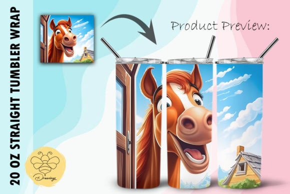 Download Horse Cartoon Tumbler Wrap (06) - Cartoon tumbler Collection