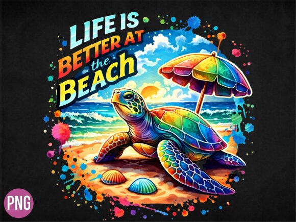 Download Life is Better at the Beach Turtle PNG - Turtle Collection