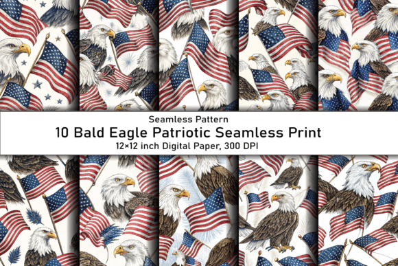 Download Bald Eagle Patriotic Seamless Print - Bald eagle patriotic Collection