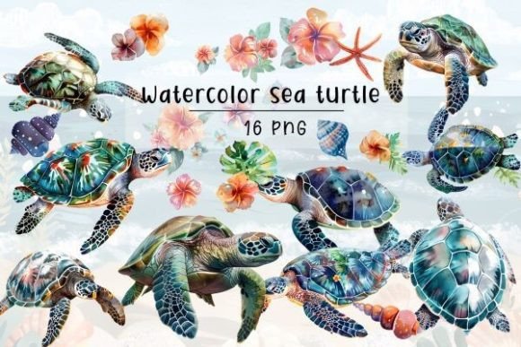 Download Watercolor Sea Turtle Clipart, - Turtle Collection