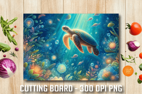 Download Underwater Blue Sea Turtle Cutting Board - Turtle Collection