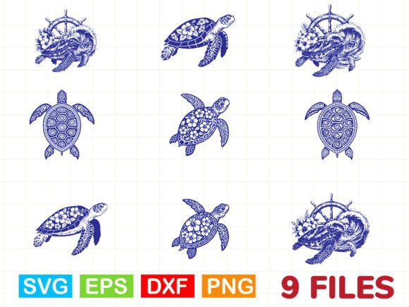 Download Floral Sea Turtle SVG Bundle - Turtle Collection