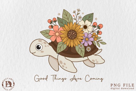 Download Boho Floral Sea Turtle Sublimation - Turtle Collection