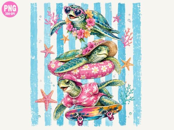 Download Summer Sea Turtle PNG, Cute Beach Turtle - Turtle Collection