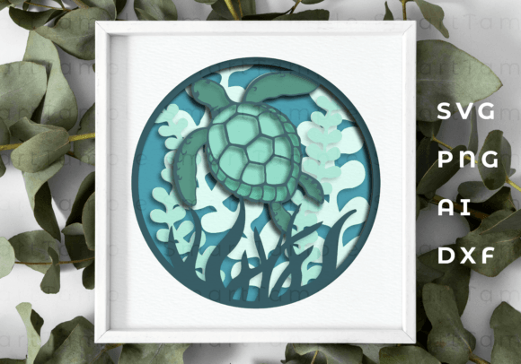 Download Underwater Turtle Shadow Box Svg - Turtle Collection