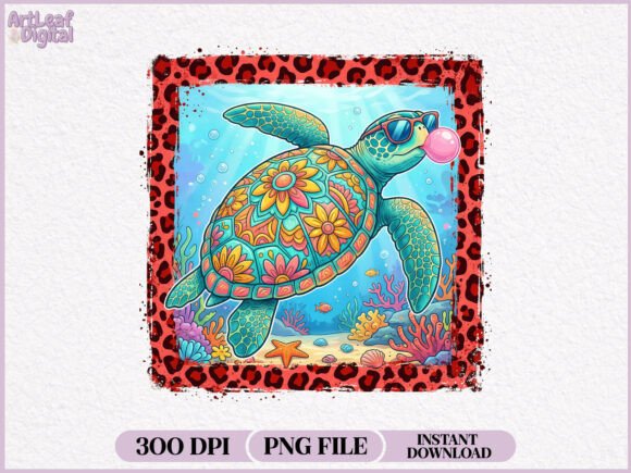 Download Floral Sea Turtle Summer Beach PNG - Turtle Collection