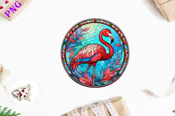 Download Stained Glass Flamingo Sublimation Art - Flamingo sublimation Collection