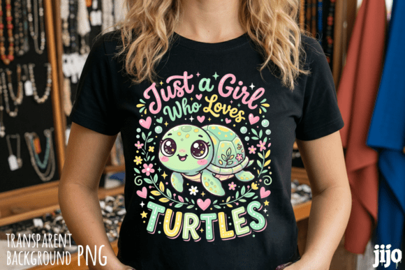 Download Girl Loves Turtles Cute PNG - Turtle Collection