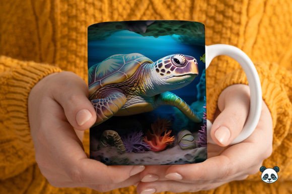 Download 3D Sea Turtle Mug Wrap Sublimation - Turtle Collection